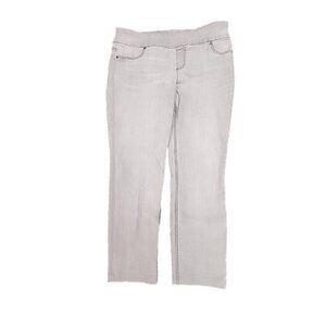 Chico's Perfect Stretch Jeans Pull On tapered Leg Ankle Gray Medium Rise 12